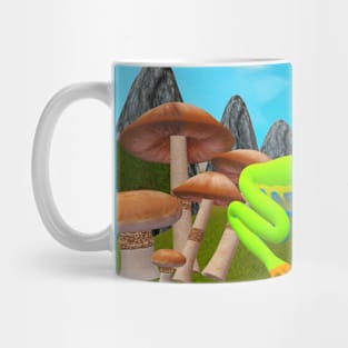 Cute Frog In A Mushroom Garden - 3D Animated y2k 2000s Computer Look Mug